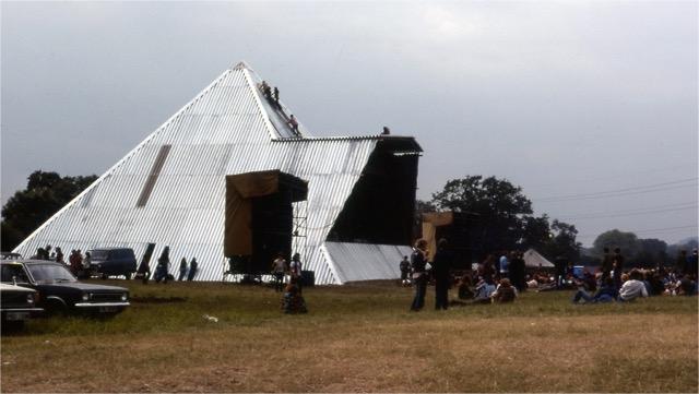 Putting finishing touches to the Pyramid Stage. by Dave Rollisson - rollissonski@hotmail.com